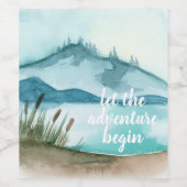 水モダン色自然冒険を始めよう ワインラベル (シングルラベル)