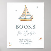 水モダン色航海の帆船ベビー ポスター (正面)