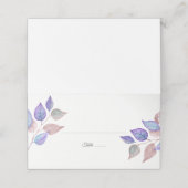 水モダン色色彩の鮮やか紫結婚葉 プレイスカード (外部開封)