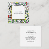 水モダン色葉金ゴールド枠プロフェッショナル スクエア名刺 (正面/裏面)