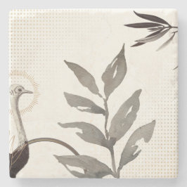 水モダン色葉Ostrich |アイボリー ストーンコースター