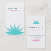 水モダン色蓮の花ロゴヨガビジネス 名刺 (正面/裏面)