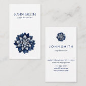 水モダン色蓮の花ロゴヨガ 名刺 (正面/裏面)