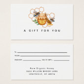 水モダン色蜂ギフトカード付きハネコブ (正面&裏面)