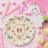 水モダン色蝶 ペーパープレート (パーティー)