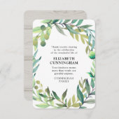 水モダン色観葉記念碑 サンキューカード (正面/裏面)