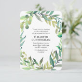 水モダン色観葉記念碑 サンキューカード (スタンド正面)