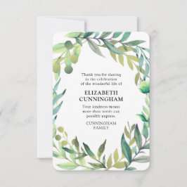 水モダン色観葉記念碑 サンキューカード