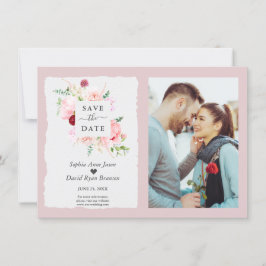 水モダン色赤面赤い花写真結婚の セーブザデート