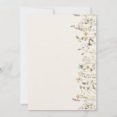 水モダン色野花バプテスマ 招待状 (裏面)