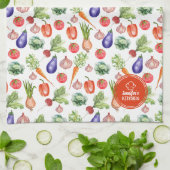 水モダン色野菜キッチン キッチンタオル (折り畳み)