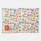 水モダン色野菜キッチン キッチンタオル (横)