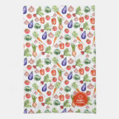 水モダン色野菜キッチン キッチンタオル (縦)