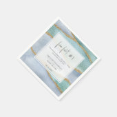 水モダン色金ゴールドほこりっぽい青おもしろいファクト結婚ズ スタンダードカクテルナプキン (角)