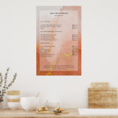 水モダン色金ゴールドサロン価格表 ポスター (キッチン)