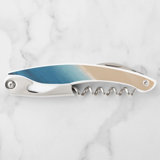 水モダン色金ゴールドブルービーチ ソムリエナイフ (正面)