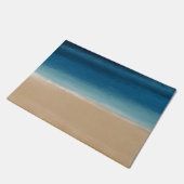 水モダン色金ゴールドブルービーチ ドアマット (アングル)