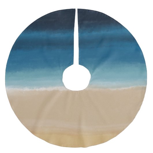 水モダン色金ゴールドブルービーチ ブラッシュドポリエステルツリースカート (正面)