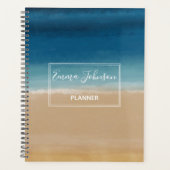 水モダン色金ゴールドブルービーチ プランナー手帳 (正面)