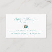 水モダン色銀ターコイズ(ばちゃばちゃ)跳ねるスクリプト 名刺 (裏面)