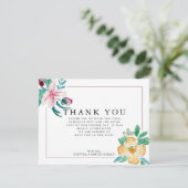 水モダン色開花結婚ズ・サンキュー サンキューカード (スタンド正面)