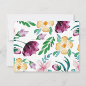 水モダン色開花結婚ズ・サンキュー サンキューカード (裏面)