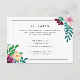 水モダン色開花結婚詳細 エンクロージャーカード