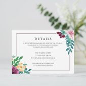 水モダン色開花結婚詳細 エンクロージャーカード (スタンド正面)