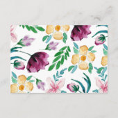 水モダン色開花結婚詳細 エンクロージャーカード (裏面)