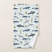 水モダン色鯨浴用タオルセット バスタオルセット (ハンドタオル)