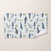 水モダン色鯨浴用タオルセット バスタオルセット (ハンドタオル)