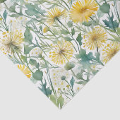 水モダン色黄色タンポポ花柄 薄葉紙 (詳細)