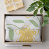 水モダン色黄色フローラ植物花 薄葉紙 (ギフト)