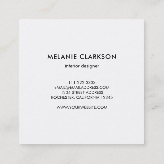 水モダン色（ばちゃばちゃ）跳ねる黒金ゴールドプロフェッショナル スクエア名刺 (裏面)