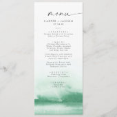 水モダン色 |グリーン結婚のディナーメニュー メニュー (正面)