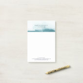 水モダン色 |ティール(緑がかった色)事業後のメモ ポストイット (デスク上)