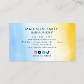 水モダン色 |ティール(緑がかった色)名刺 名刺 (裏面)