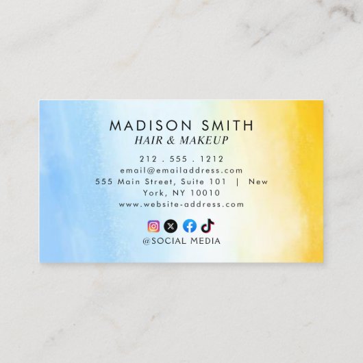 水モダン色 |ティール(緑がかった色)名刺 名刺 (裏面)