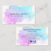 水モダン色 |ティール（緑がかった色）名刺 名刺 (正面/裏面)