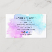 水モダン色 |ティール（緑がかった色）名刺 名刺 (裏面)