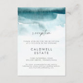 水モダン色 |ティール(緑がかった色)披露宴 エンクロージャーカード (正面)