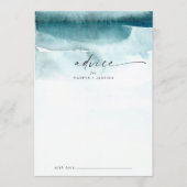 水モダン色 |ティール(緑がかった色)結婚のアドバイスカード アドバイスカード (正面)