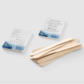 水モダン色 |ティール（緑がかった色）結婚式 プログラムハンドファン ハンドファン (組立なし)