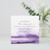 水モダン色 |パープルスクエア結婚ズ 招待状 (スタンド正面)