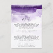 水モダン色 |パープル結婚の詳細 エンクロージャーカード (正面)