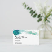 水モダン色 名刺 (スタンド正面)