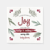 水モダン色"喜び"キャンディーケーンベイビーシャワー スタンダードカクテルナプキン (正面)