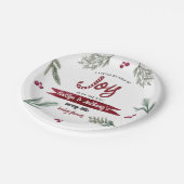 水モダン色"喜び"キャンディーケーンベイビーシャワー ペーパープレート (アングル)