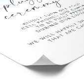 水モダン色 |接続されていない青い式のサイン ポスター (角)