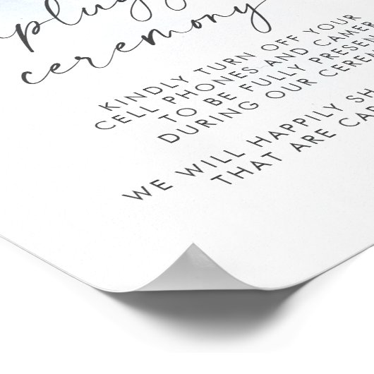 水モダン色 |接続されていない青い式のサイン ポスター (角)